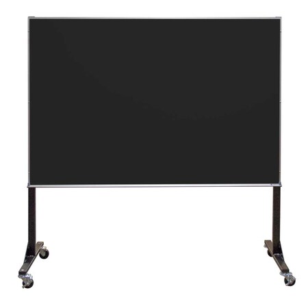 United Visual Products Sliding Door Wood Corkboard, 72"x36", Waln, UV9005OCS-WALNUT-CINNABA UV9005OCS-WALNUT-CINNABA
